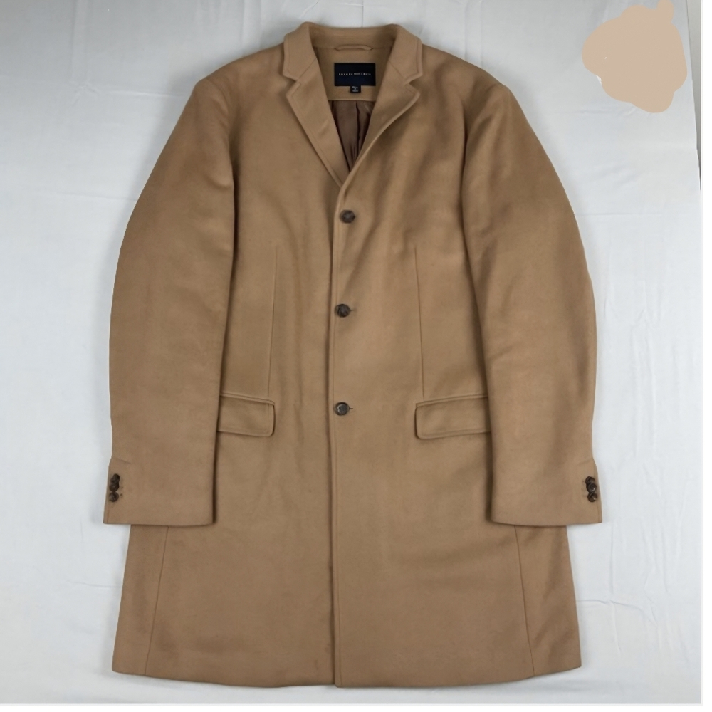 Banana Republic Camel Topcoat Unisex SMALL Wool Blend Classic